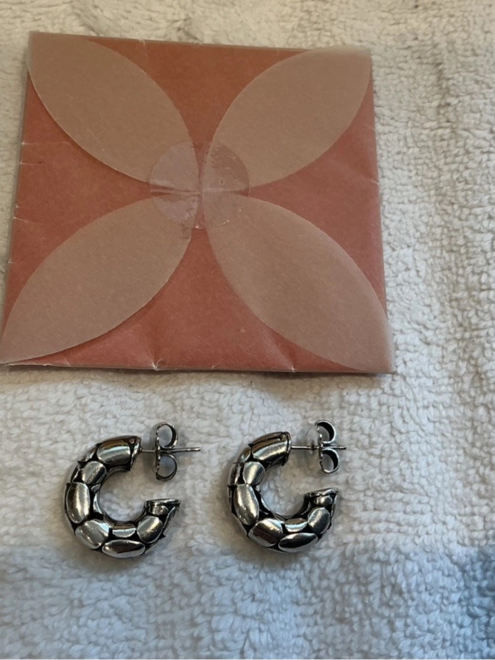 Authentic John Hardy Kali  Pebble Earrings 925 Sterling Silver Hoop - Picture 6 of 6
